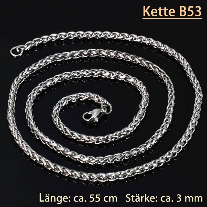 Design Edelstahl Halskette Kette mit 3D Anhänger Auge des Teufels Totenkopf Silber-Grün