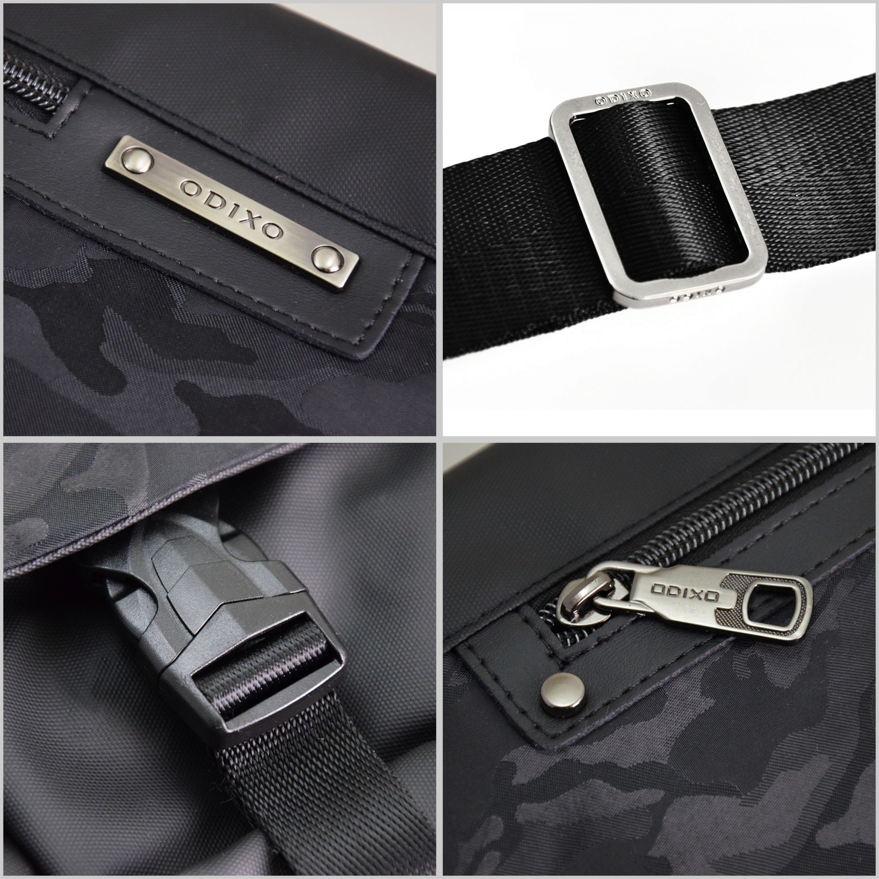 ODIXO Herren Umhängetasche Camouflage Messenger Bag B2266-1 mit Laptopfach Schwarz ODIXO Herren Umhängetasche Camouflage Messenger Bag B2266-1 mit Laptopfach Schwarz