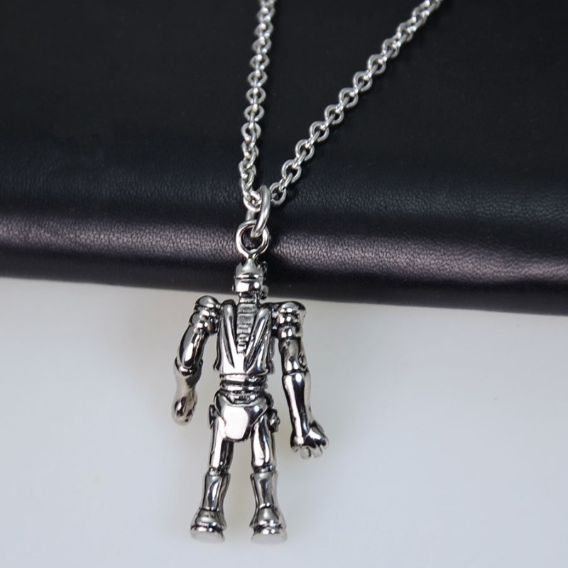 Design Edelstahl Halskette mit 3D Anhänger Roboter Design Edelstahl Halskette mit 3D Anhänger Roboter