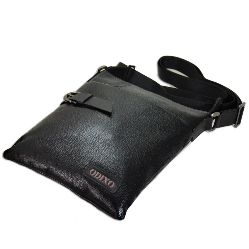 ODIXO Herren Umhängetasche Messenger Bag Schwarz Echtleder B2937-1