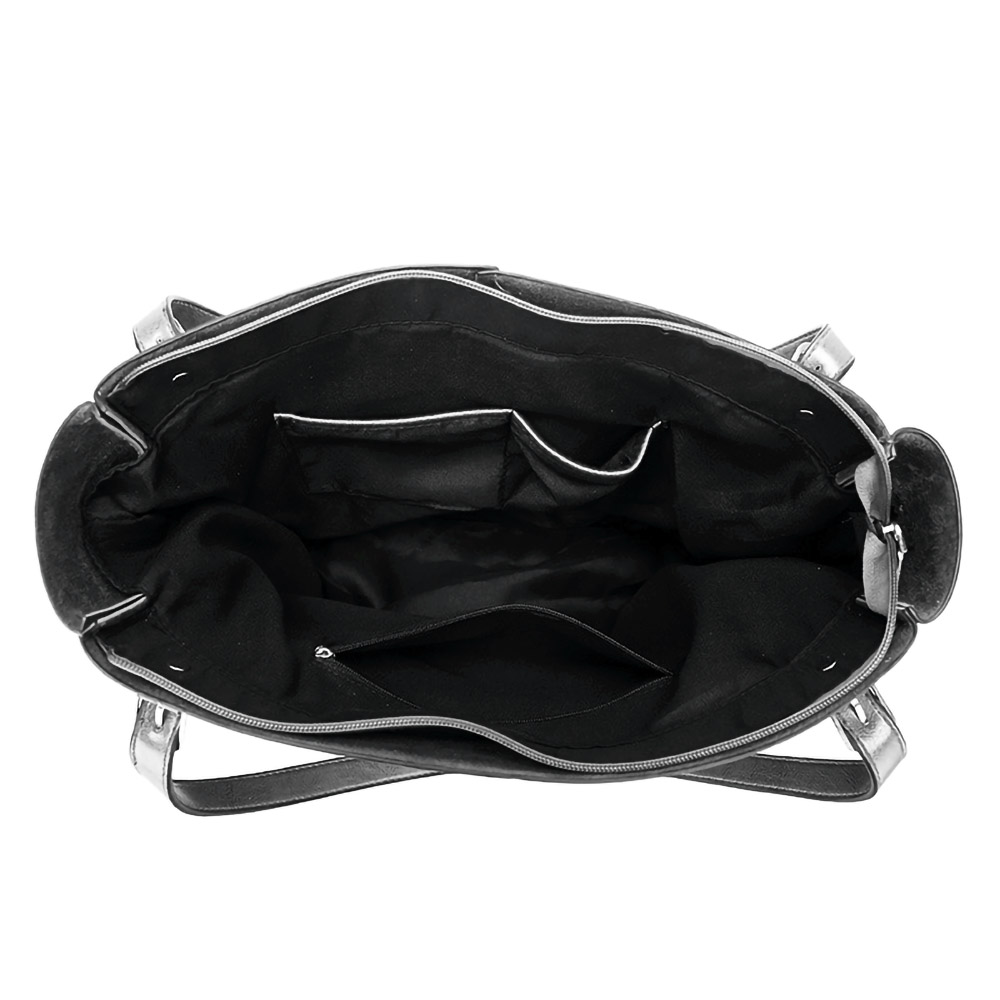 Damen Tagestasche Henkel Tasche Umhängetasche Schultertasche Leder Look Schwarz Damen Tagestasche Henkel Tasche Umhängetasche Schultertasche Leder Look Schwarz