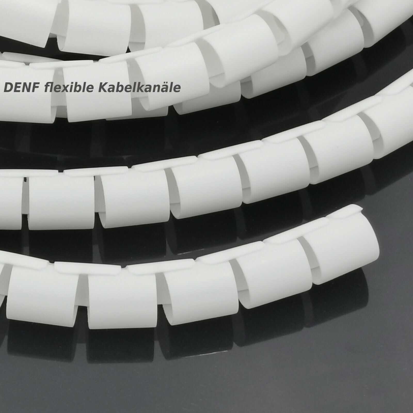 5 Meter (Dm. 32 mm) Flexible Kabelführung Kabel Schlauch Spirale Spiralschlauch Hülle Weiß