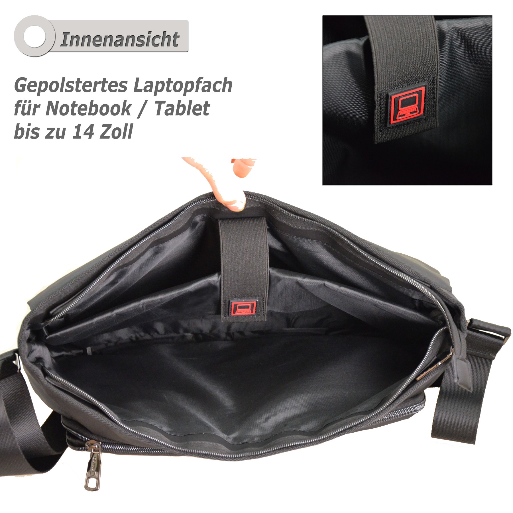 ODIXO Herren Umhängetasche Camouflage Messenger Bag B2266-1 mit Laptopfach Schwarz ODIXO Herren Umhängetasche Camouflage Messenger Bag B2266-1 mit Laptopfach Schwarz