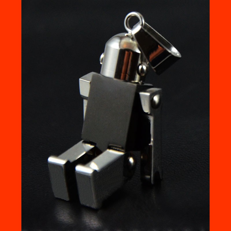 Design Edelstahl Halskette mit Anhänger Roboter Design Edelstahl Halskette mit Anhänger Roboter