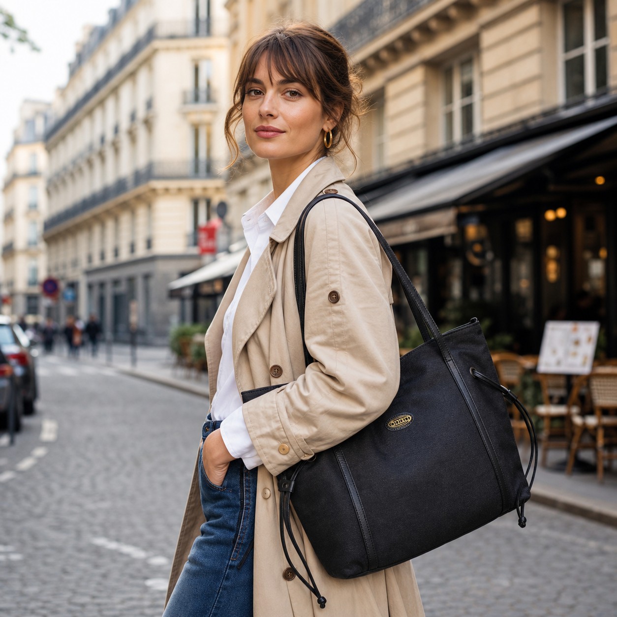 ODIXO Damen Hand Henkel Tasche Schulter Shopping Bag Umhängetasche Canvas Schwarz ODIXO Damen Hand Henkel Tasche Schulter Shopping Bag Umhängetasche Canvas Schwarz