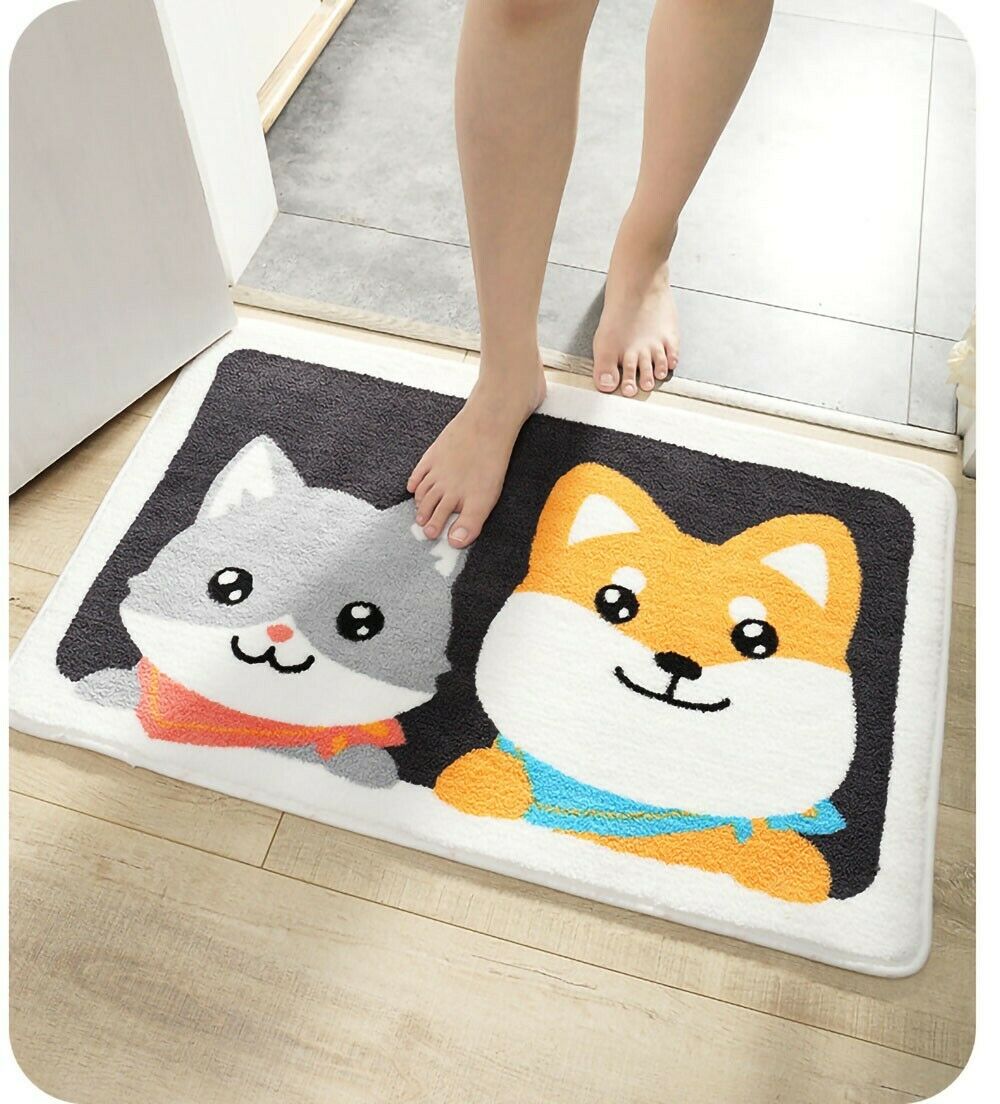 ODIXO Kinder Mädchen Zimmer Fußmatte Bad Wohnmatte mit Katzen Katze Cat Anti Rutsch 80 x 50 cm ODIXO Kinder Mädchen Zimmer Fußmatte Bad Wohnmatte mit Katzen Katze Cat Anti Rutsch 80 x 50 cm
