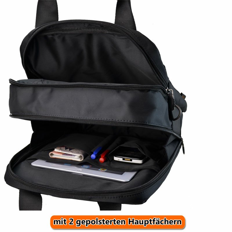 ODIXO Herren Umhängetasche Messenger Bag Aktentasche Schwarz BM2103-1