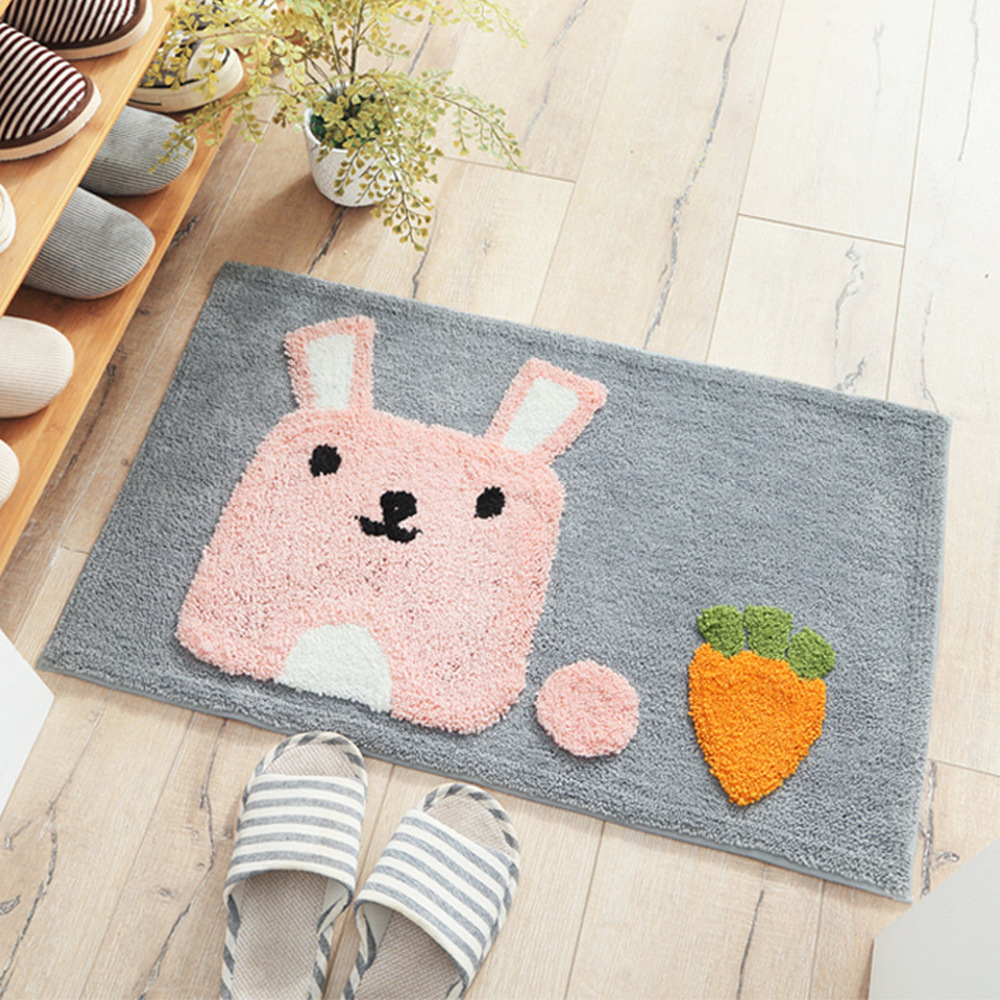 Stilvolle Mädchenzimmer Kinderzimmer Fußmatte mit Hase/Karotte Motiv