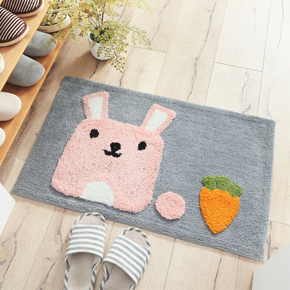 Stilvolle Mädchenzimmer Kinderzimmer Fußmatte mit Hase/Karotte Motiv Stilvolle Mädchenzimmer Kinderzimmer Fußmatte mit Hase/Karotte Motiv