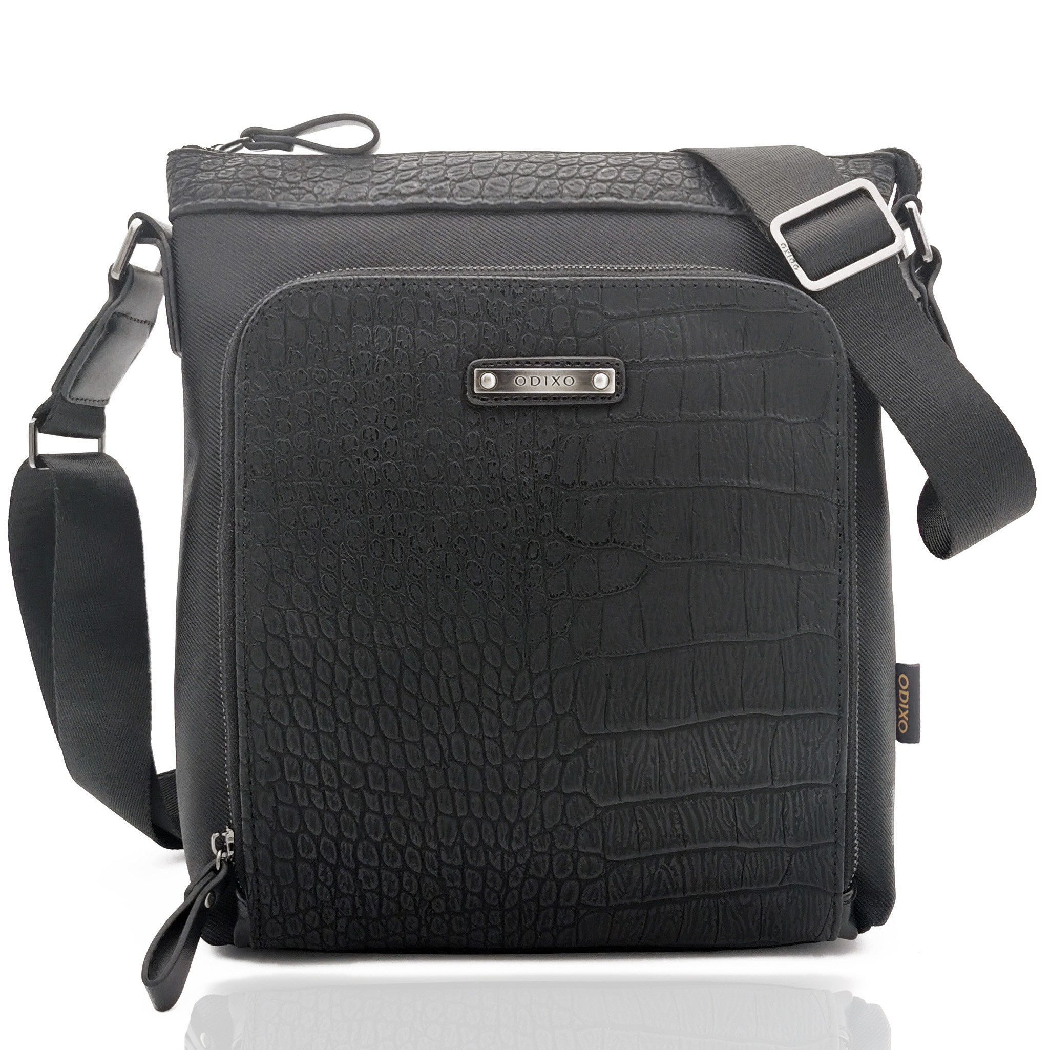 ODIXO Umhängetasche Messenger Bag Schwarz B2309-1 Deluxe Edition