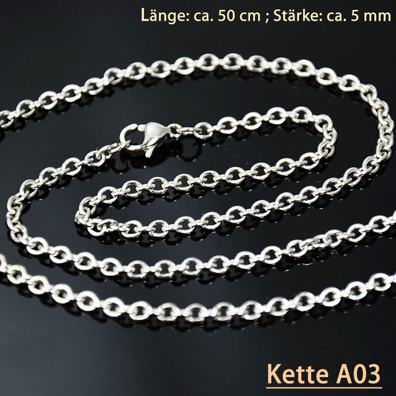 Design Edelstahl Halskette (50 cm, 3mm) mit Sternzeichen Anhänger Virgo Jungfrau