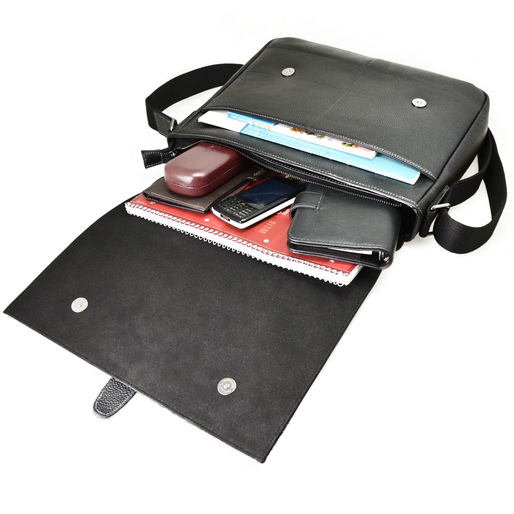 ODIXO Herren Umhängetasche Messenger Bag Schwarz Echtleder B2932-1 ODIXO Herren Umhängetasche Messenger Bag Schwarz Echtleder B2932-1