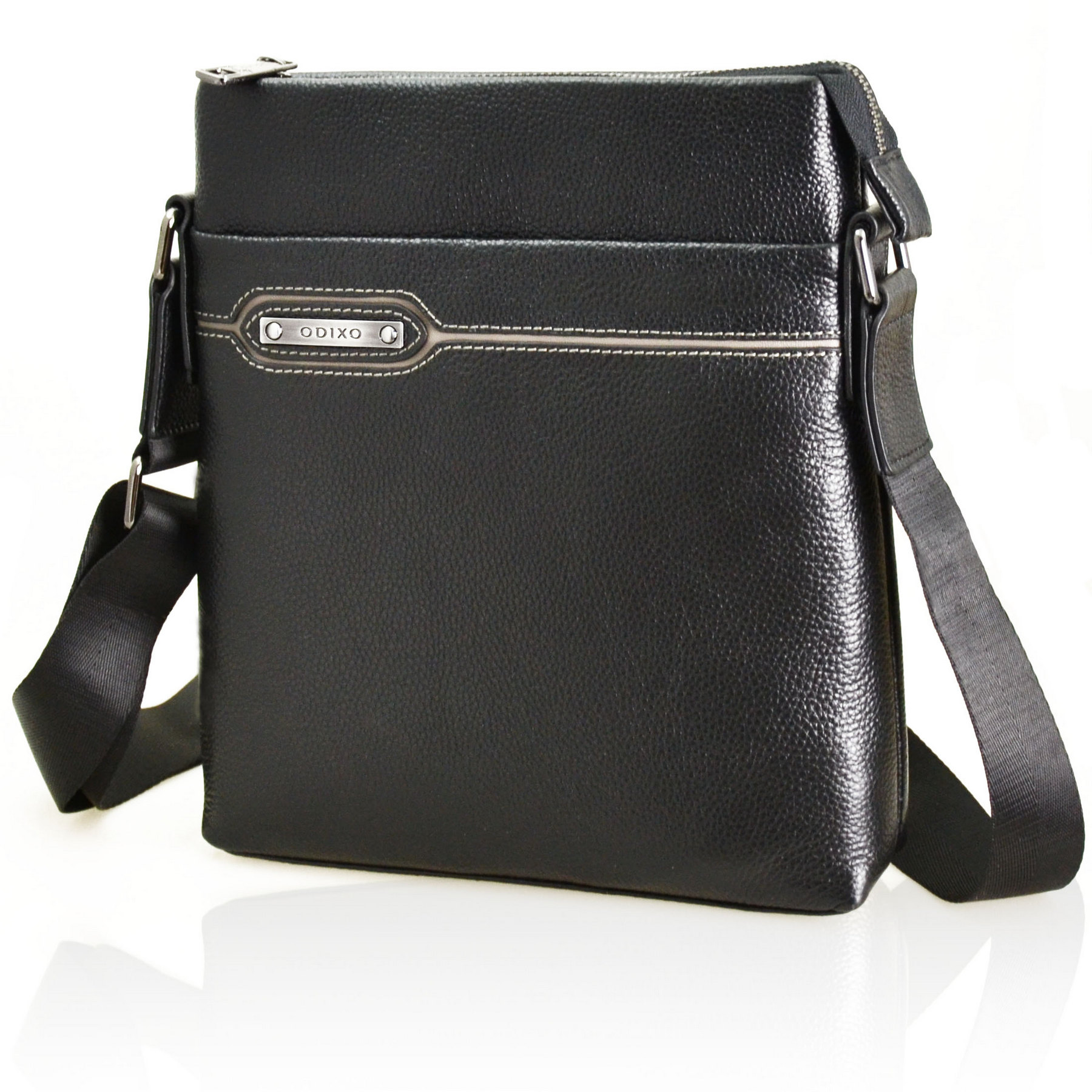 15107835935728 ODIXO Herren Umhängetasche Messenger Bag Schwarz Echtleder B2931-1
