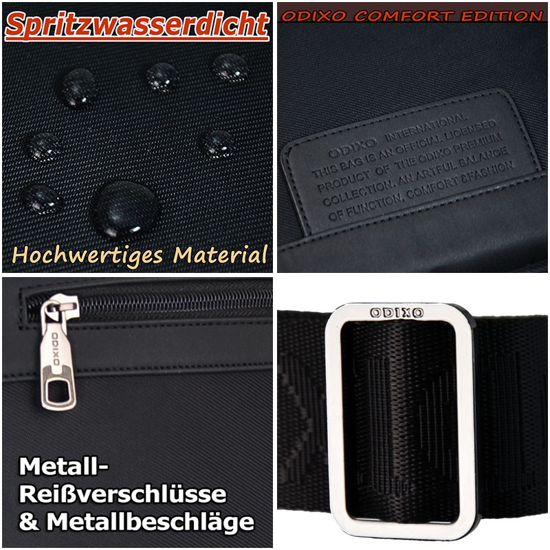 ODIXO Herren Umhängetasche Messenger Bag Schwarz B221-1 Comfort Edition ODIXO Herren Umhängetasche Messenger Bag Schwarz B221-1 Comfort Edition
