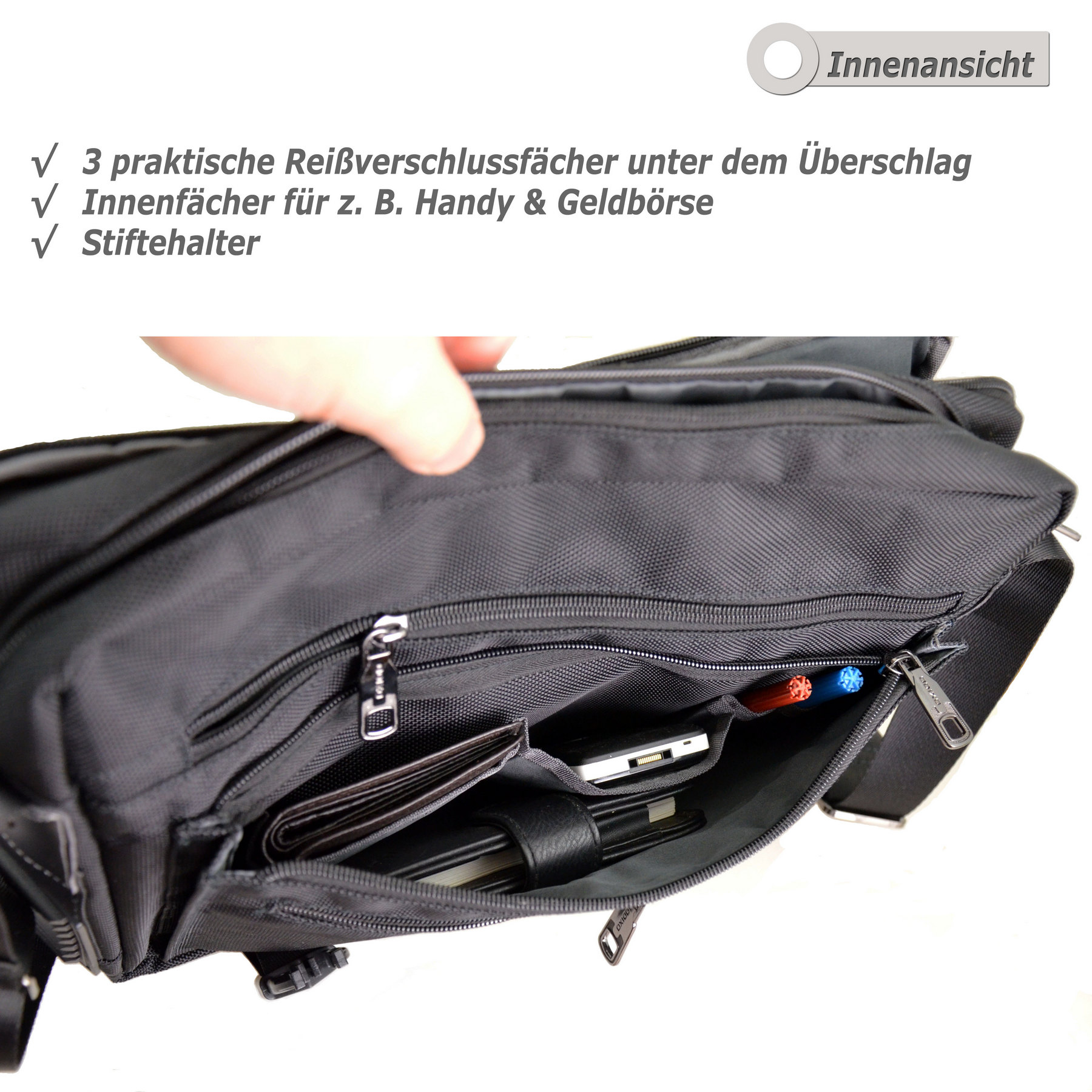 ODIXO Umhängetasche Messenger Bag B260-1 Professional Edition mit Tablet Fach