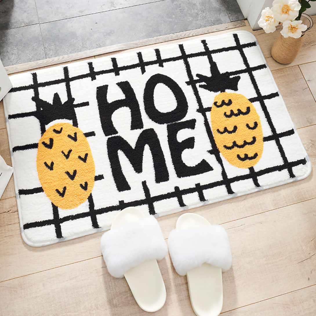 Wohn Kinder Zimmer Fußmatte Bad Wohnmatte mit Ananas Pineapple Motiv Anti Rutsch 80 x 50 cm Wohn Kinder Zimmer Fußmatte Bad Wohnmatte mit Ananas Pineapple Motiv Anti Rutsch 80 x 50 cm