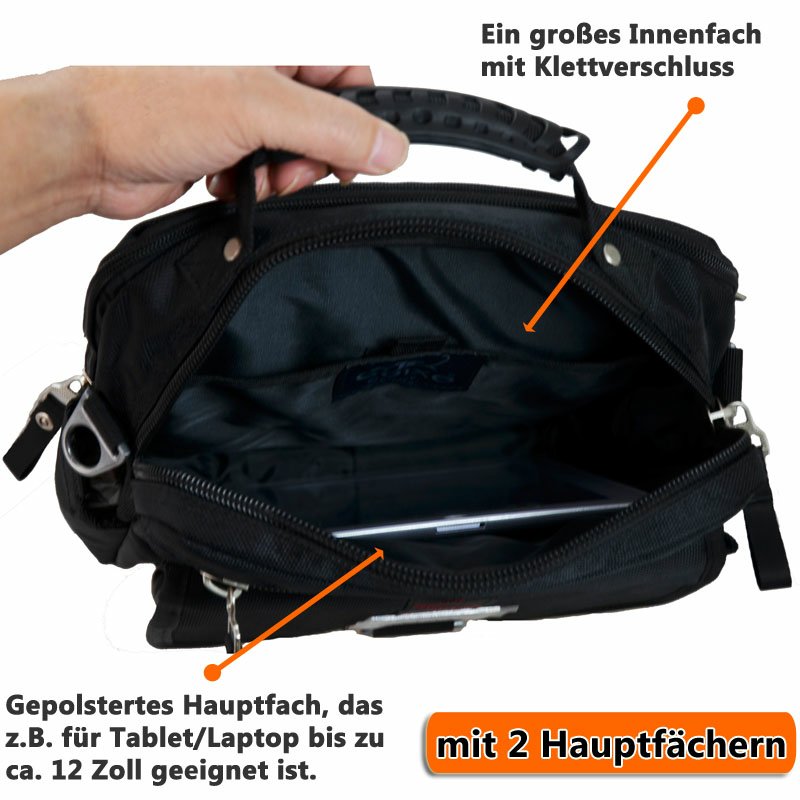 ODIXO Herren Umhängetasche Aktentasche Messenger Bag Schwarz BM2105-1 ODIXO Herren Umhängetasche Aktentasche Messenger Bag Schwarz BM2105-1