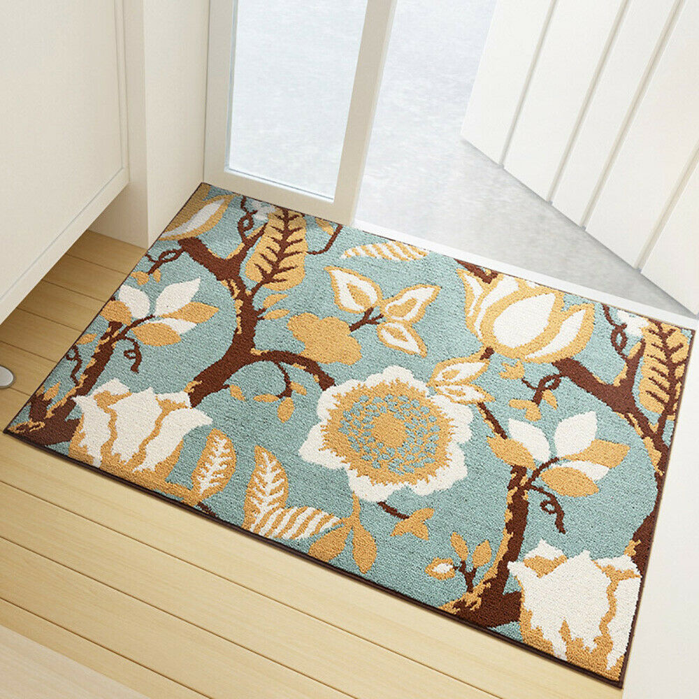 Premium Wohnmatte Fußmatte Teppich Anti Rutsch Bad Wohnzimmer Baumblätter Design 70 cm x 45 cm