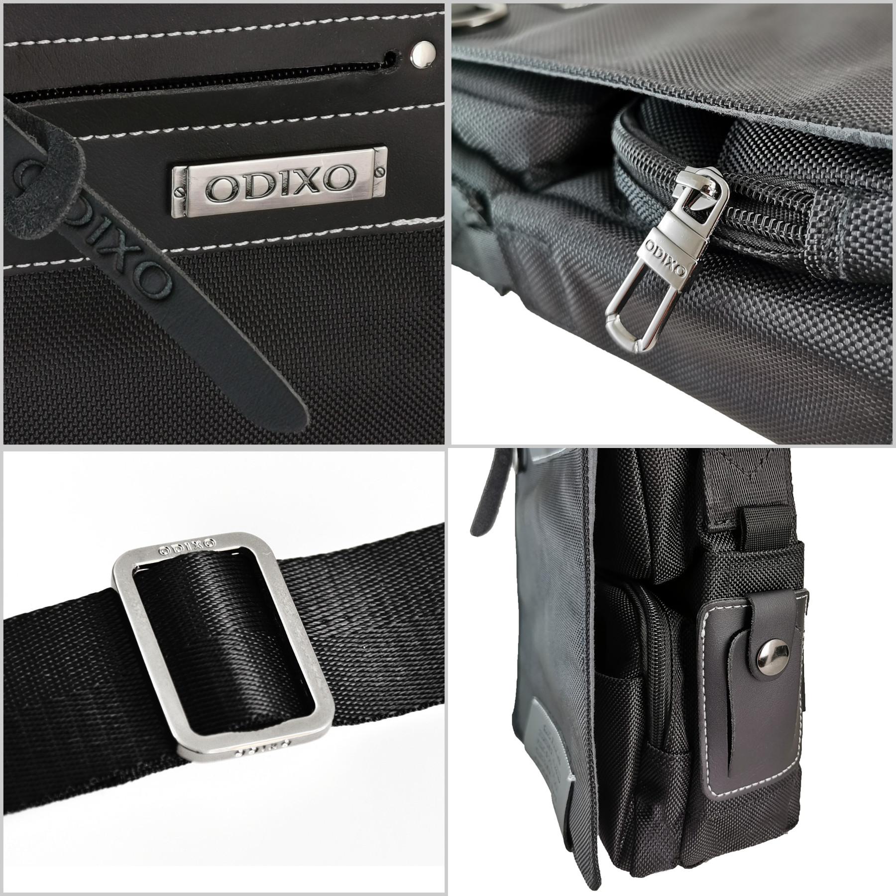 ODIXO Premium Umhängetasche Messenger Bag Schwarz B2565-1 Professional Edition