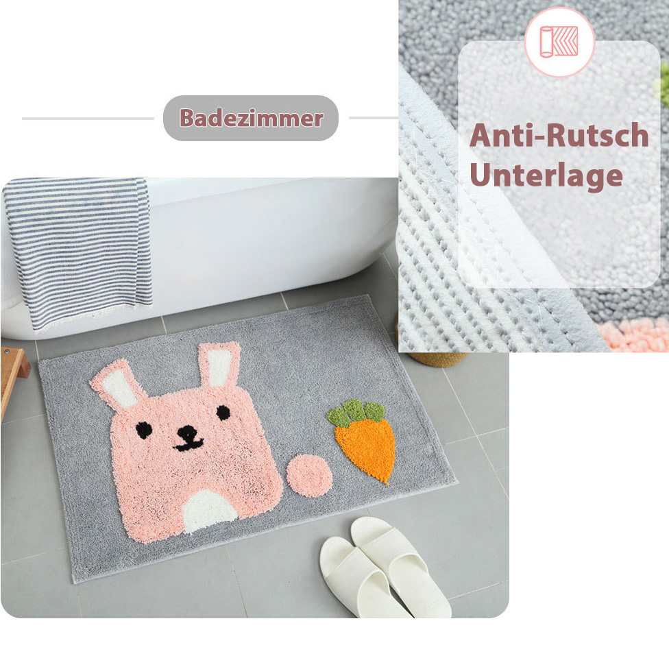 Stilvolle Mädchenzimmer Kinderzimmer Fußmatte mit Hase/Karotte Motiv Stilvolle Mädchenzimmer Kinderzimmer Fußmatte mit Hase/Karotte Motiv