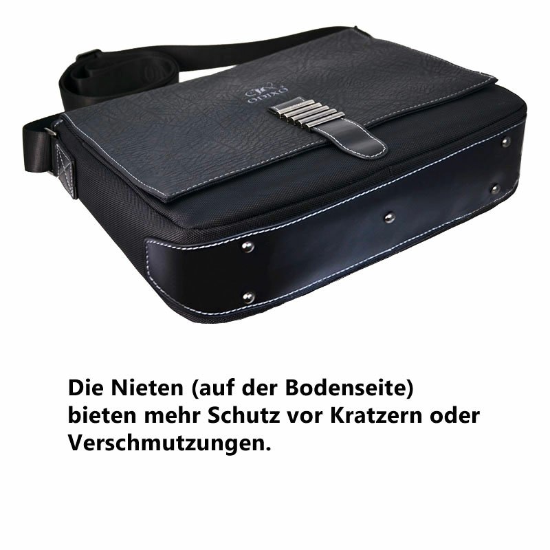 ODIXO Premium Herren Umhängetasche Messenger Bag Schwarz B2332-1 ODIXO Premium Herren Umhängetasche Messenger Bag Schwarz B2332-1