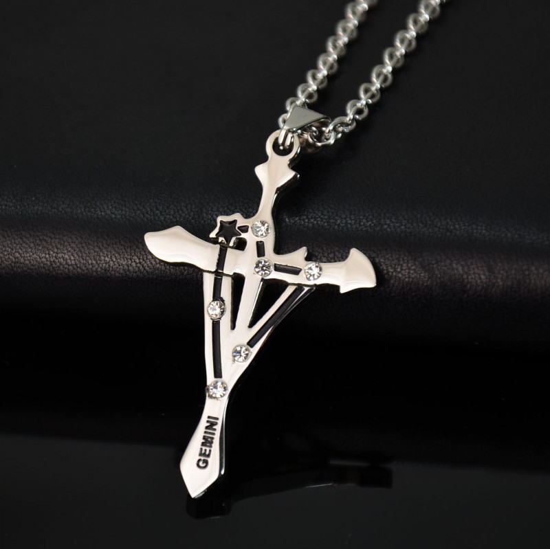 Edelstahl Halskette mit Sternzeichen Anhänger Zwillinge Gemini Edelstahl Halskette mit Sternzeichen Anhänger Zwillinge Gemini