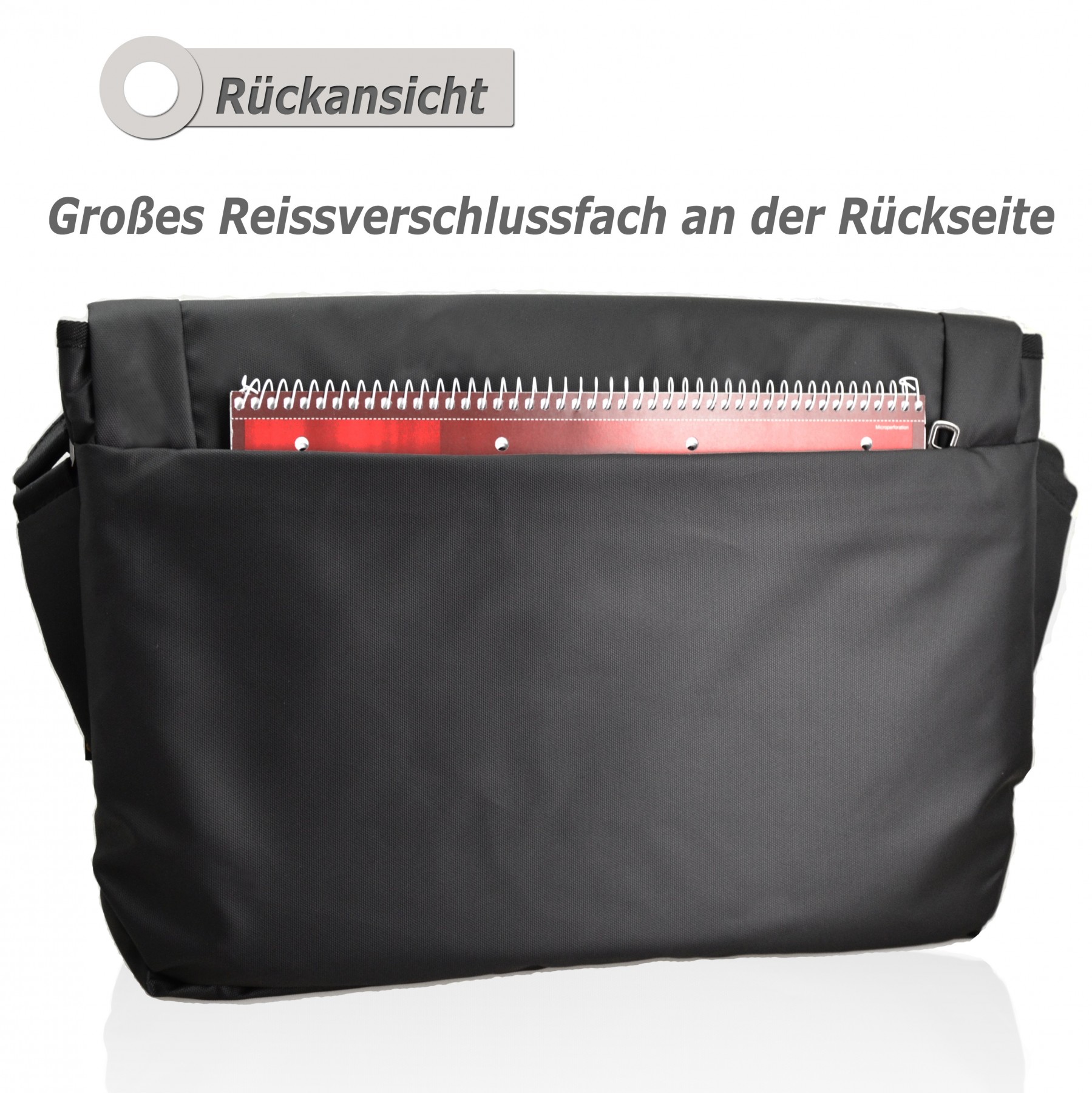 ODIXO Herren Umhängetasche Camouflage Messenger Bag B2266-1 mit Laptopfach Schwarz