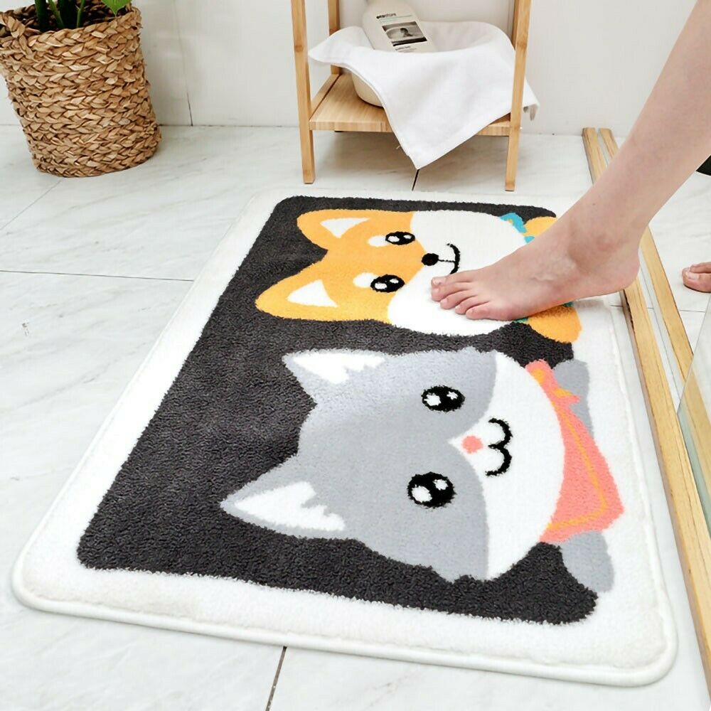 ODIXO Kinder Mädchen Zimmer Fußmatte Bad Wohnmatte mit Katzen Katze Cat Anti Rutsch 80 x 50 cm ODIXO Kinder Mädchen Zimmer Fußmatte Bad Wohnmatte mit Katzen Katze Cat Anti Rutsch 80 x 50 cm