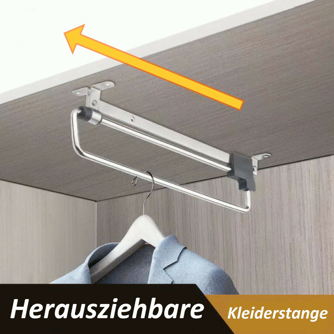 Ausziehbare Einbau Kleider Stange aus Metall für z.B. Kleiderbügel Hosen 40 cm