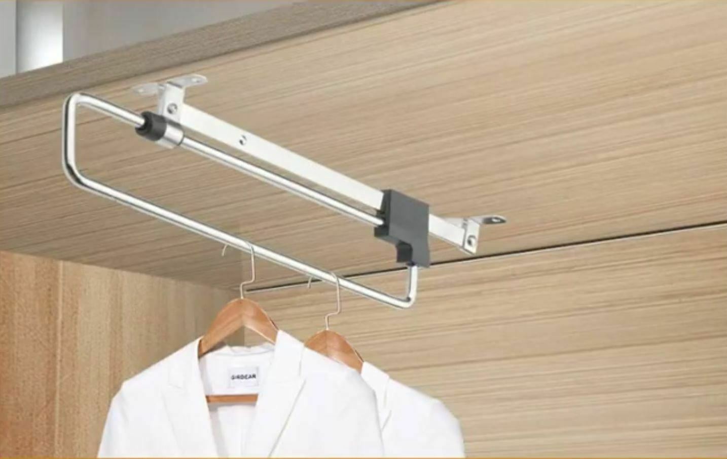 2er Set Ausziehbare Einbau Kleider Stange aus Metall für z.B. Kleiderbügel Hosen 45 cm 2er Set Ausziehbare Einbau Kleider Stange aus Metall für z.B. Kleiderbügel Hosen 45 cm