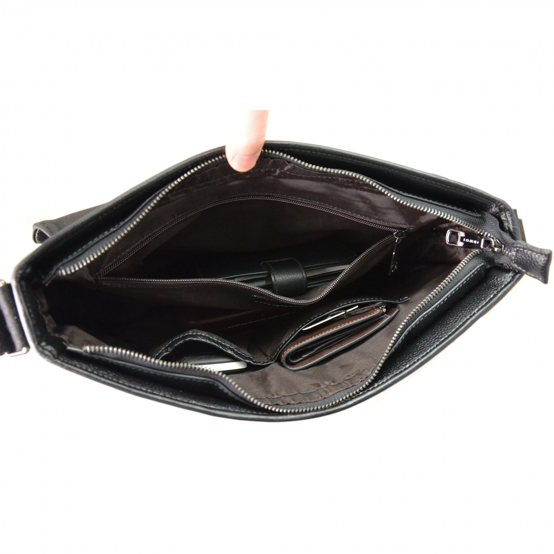 ODIXO Herren Umhängetasche Messenger Bag Schwarz Echtleder B2932-1 ODIXO Herren Umhängetasche Messenger Bag Schwarz Echtleder B2932-1
