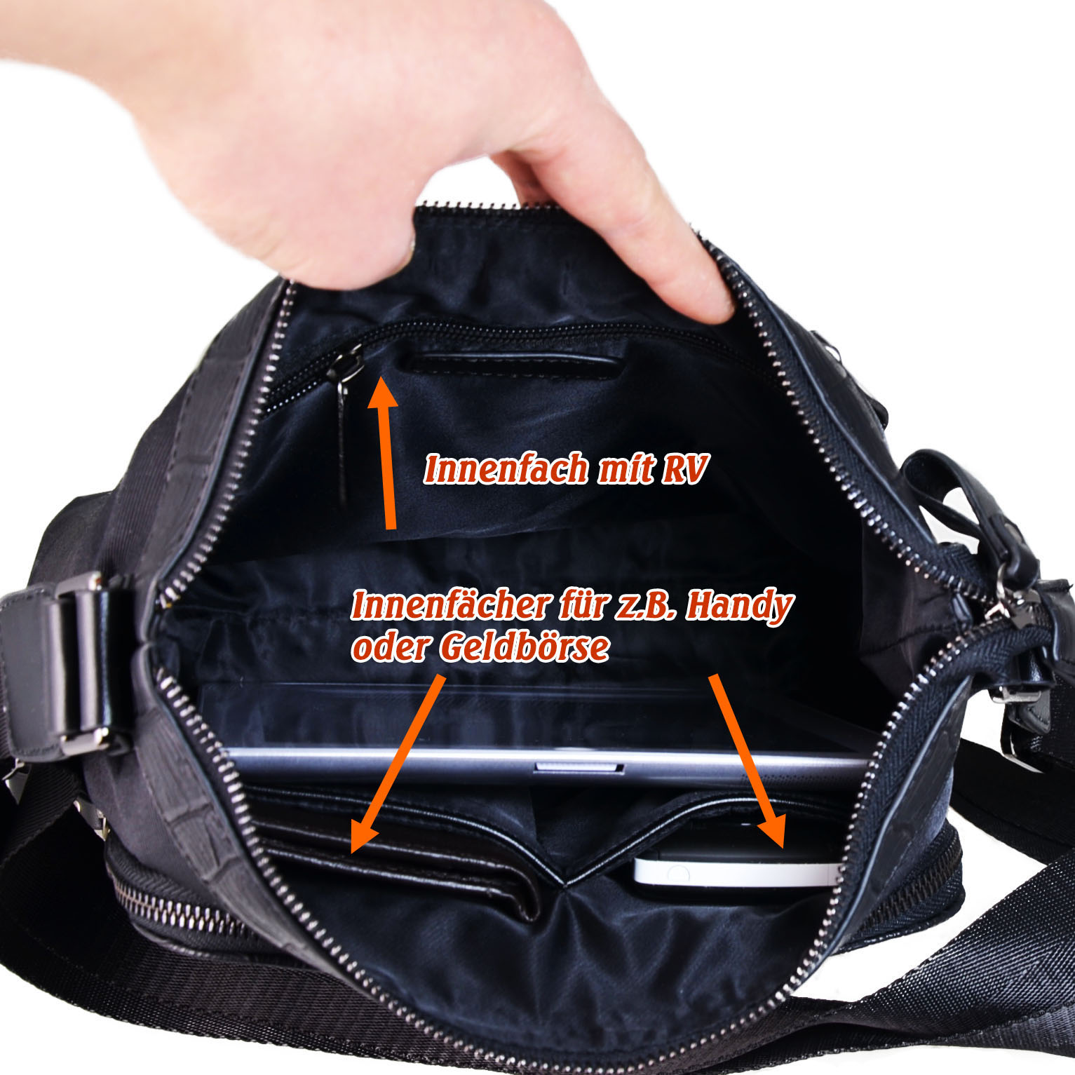 ODIXO Umhängetasche Messenger Bag Schwarz B2309-1 Deluxe Edition ODIXO Umhängetasche Messenger Bag Schwarz B2309-1 Deluxe Edition