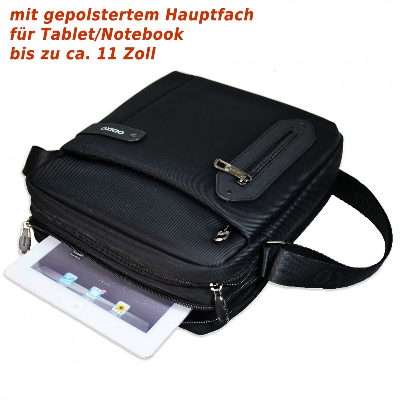 ODIXO Herren Umhängetasche Messenger Bag Schwarz B229-1 Comfort Edition