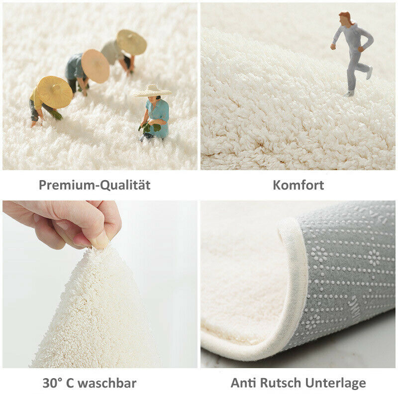 Premium Bett Schlafzimmer Wohn Matte Fußmatte Teppich Anti Rutsch Blumen Motiv 180 x 60 cm