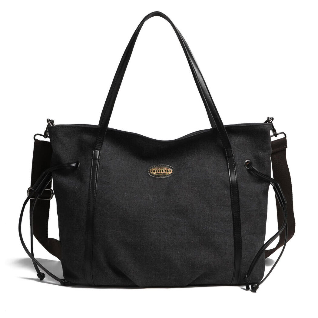 ODIXO Damen Hand Henkel Tasche Schulter Shopping Bag Umhängetasche Canvas Schwarz ODIXO Damen Hand Henkel Tasche Schulter Shopping Bag Umhängetasche Canvas Schwarz