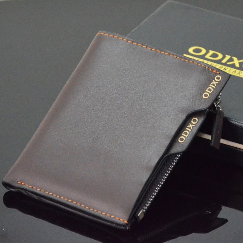 ODIXO Premium Herren Echtleder Geldbörse Braun 2-teilig B8801-2