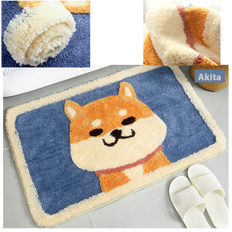 Stilvolle Wohnmatte Fußmatte Hund Motiv im japanischen Stil