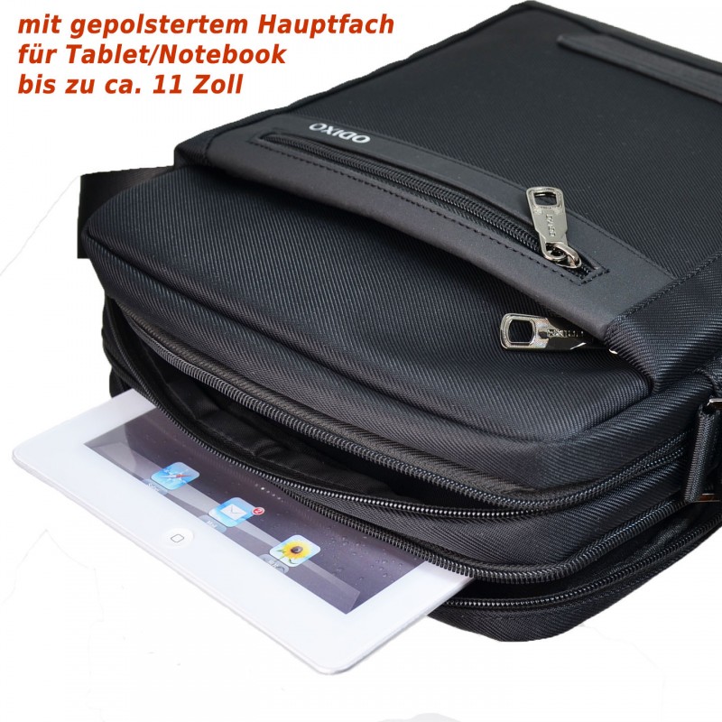 ODIXO Herren Umhängetasche Messenger Bag Schwarz B221-1 Comfort Edition
