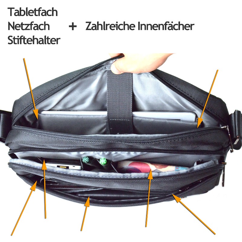 ODIXO Umhängetasche Messenger Bag B240-1 Professional Edition mit Tablet Fach