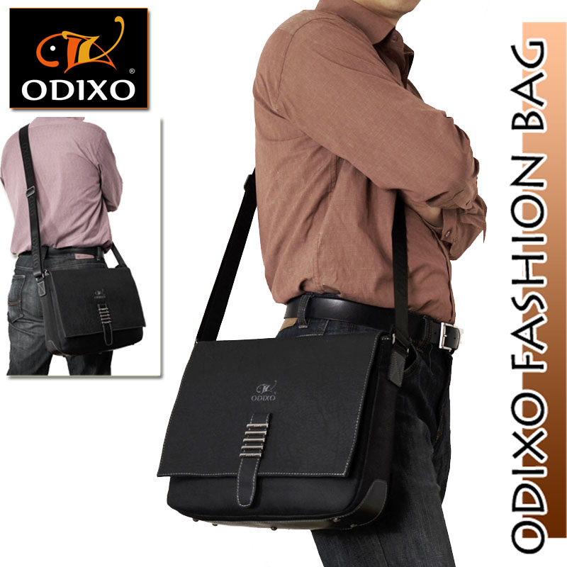 ODIXO Premium Herren Umhängetasche Messenger Bag Schwarz B2332-1