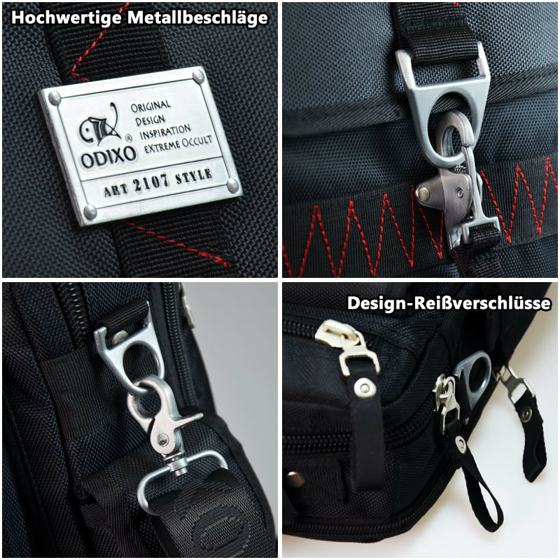 ODIXO Herren Umhängetasche Aktentasche Messenger Bag Schwarz BM2105-1