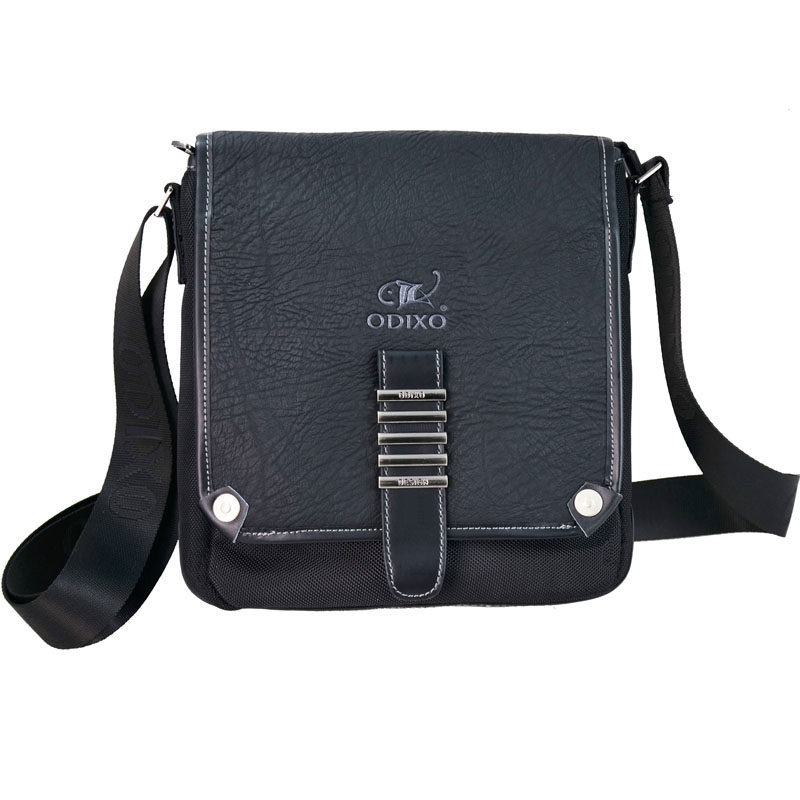 ODIXO Premium Herren Umhängetasche Schultertasche Messenger Bag Schwarz B2333-1 ODIXO Premium Herren Umhängetasche Schultertasche Messenger Bag Schwarz B2333-1