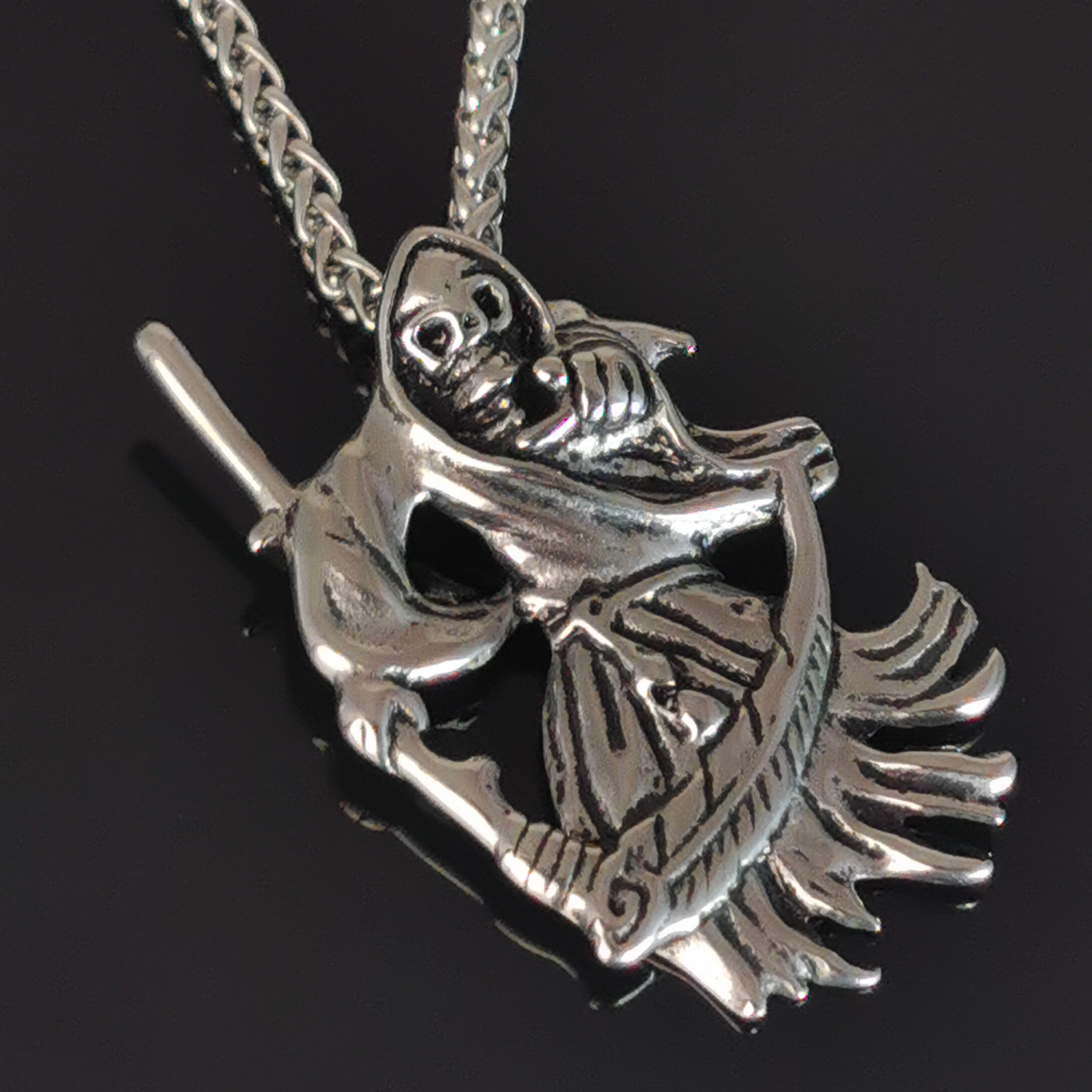 Edelstahl Halskette mit 3D Anhänger: Teufel Totenkopf Edelstahl Halskette mit 3D Anhänger: Teufel Totenkopf
