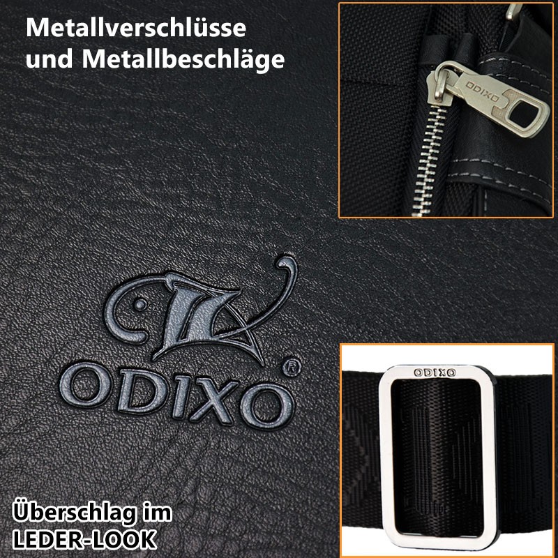 ODIXO Umhängetasche Messenger Bag Schwarz BM2101-1