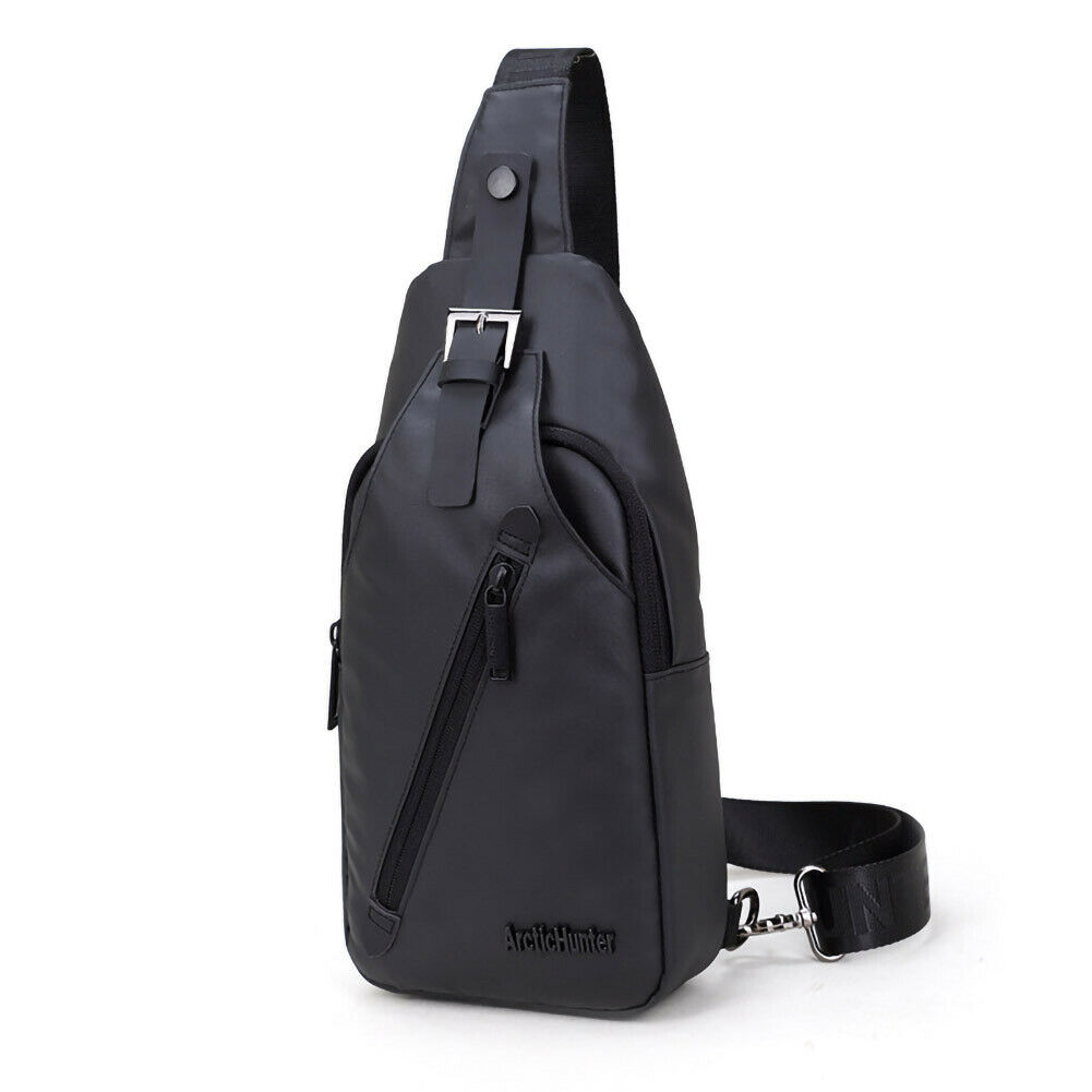 Design Herren Crossbag Rucksack Crossbody Bag Schulter Umhängetasche Tasche Schwarz Black