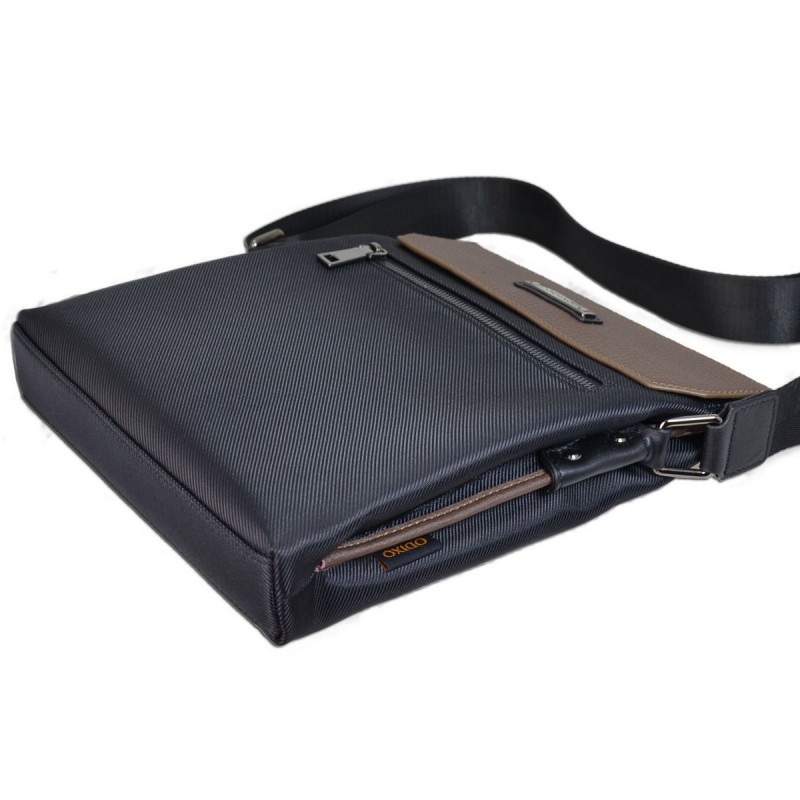 ODIXO Umhängetasche Messenger Bag Schwarz-Braun B2287-1 Deluxe Edition