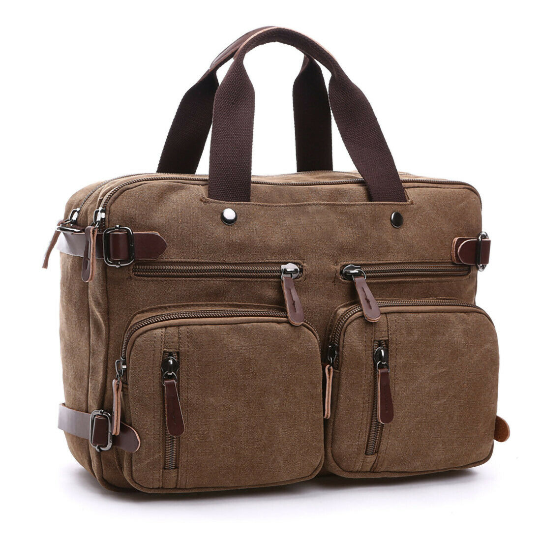 ODIXO Vintage Herren Umhängetasche Canvas Hand Tasche Tablet Rucksack Messenger Bag Braun B28691-2