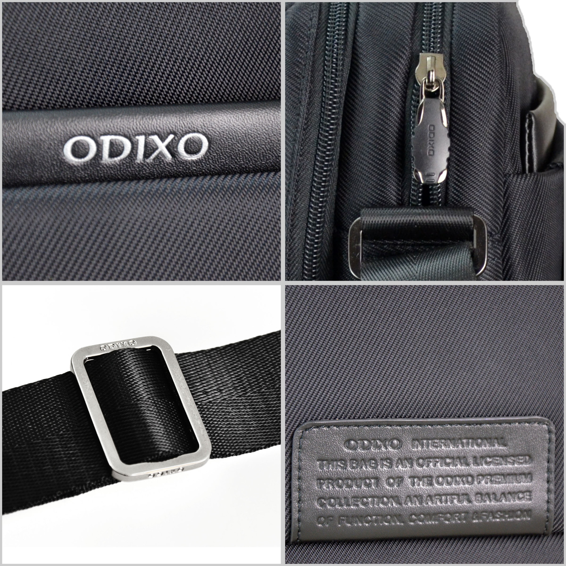 ODIXO Herren Umhängetasche Messenger Bag Schwarz B2169-1 Comfort Edition