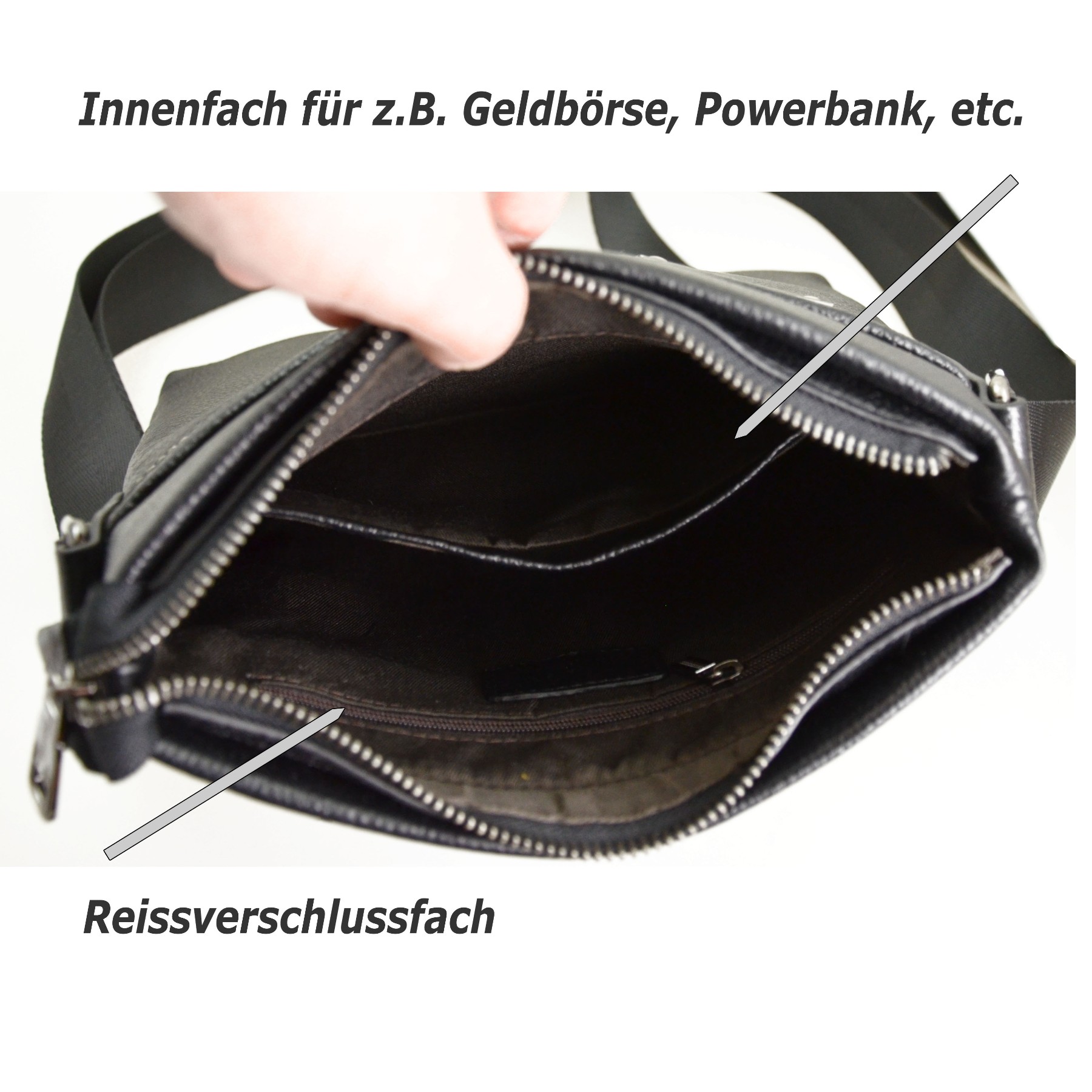 ODIXO Herren Umhängetasche Messenger Bag Schwarz Echtleder B2931-1 ODIXO Herren Umhängetasche Messenger Bag Schwarz Echtleder B2931-1