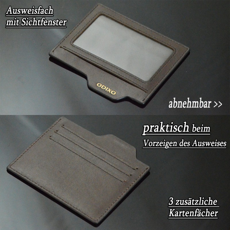 ODIXO Premium Herren Echtleder Geldbörse Braun 2-teilig B8801-2 ODIXO Premium Herren Echtleder Geldbörse Braun 2-teilig B8801-2
